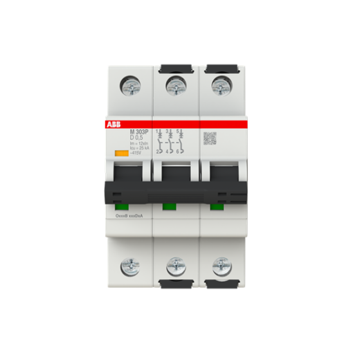 Miniature Circuit Breaker - M300P - 3P - 0.5 A - D Magnetic only