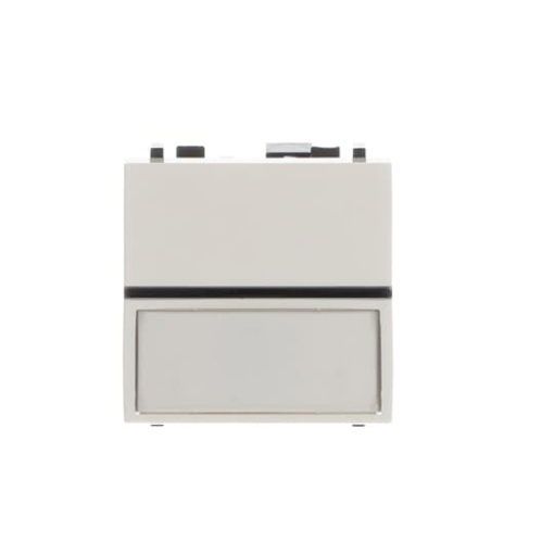 Insertcover Without imprint Push button, Single push button 1P 1NO 0NC 1CO White - Zenit