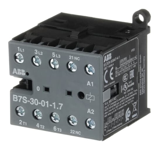 B7S-30-01-1.7-71 Mini Contactor 24 V DC - 3 NO - 0 NC - Screw Terminals