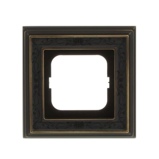 Cover frame 1-gang antique brass decor anthracite - Busch-Dynasty