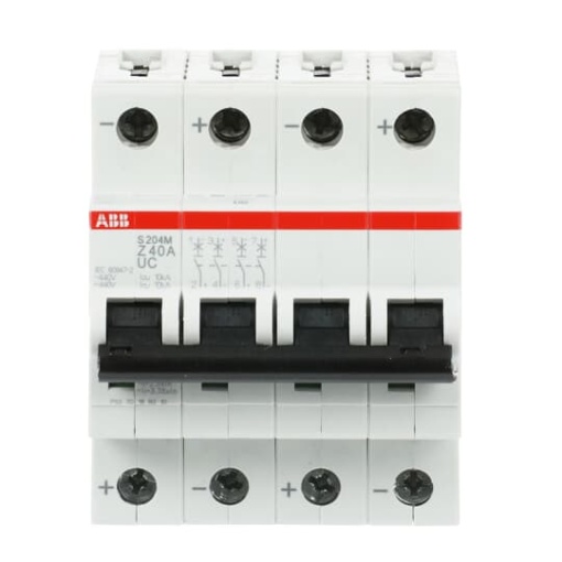 Miniature Circuit Breaker - S200MUC - 4P - 40 A - Z - AC 10 kA
