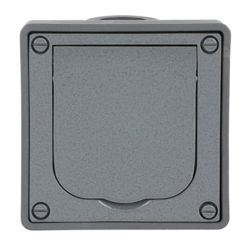 SCHUKO socket Safety Shutter with Hinged Lid Wall-flush installation grey  - Classic