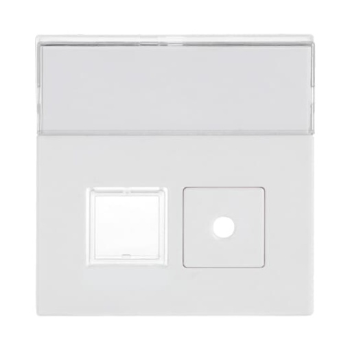 Cover plate with labelling field Busch-Infoline 1 gang Clear studio white - Platform 63