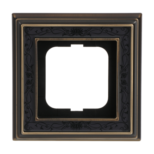 Cover frame 1-gang antique brass decor anthracite - Busch-Dynasty