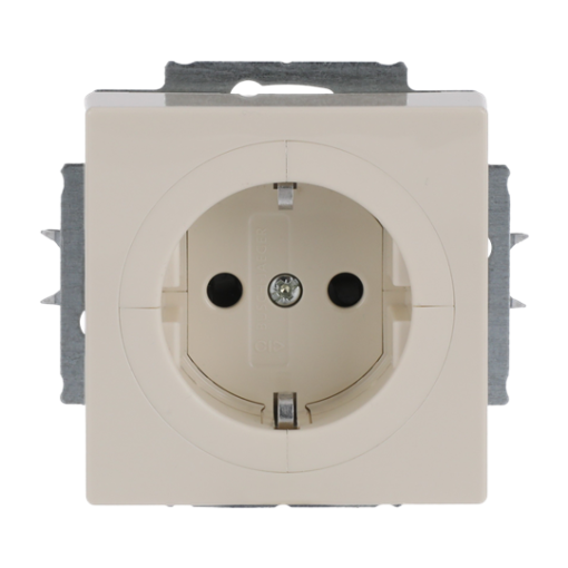 Busch-Object socket outlet SCHUKO socket insert Safety Shutter ivory white - Platform 63