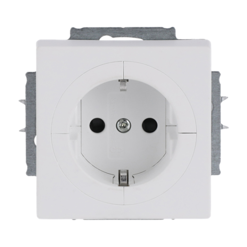 Busch-Object socket outlet SCHUKO socket insert Safety Shutter studio white matt - Platform 63