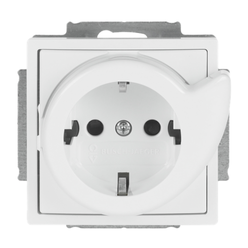Busch-Service-Socket SCHUKO socket insert Safety Shutter studio white - Platform 63