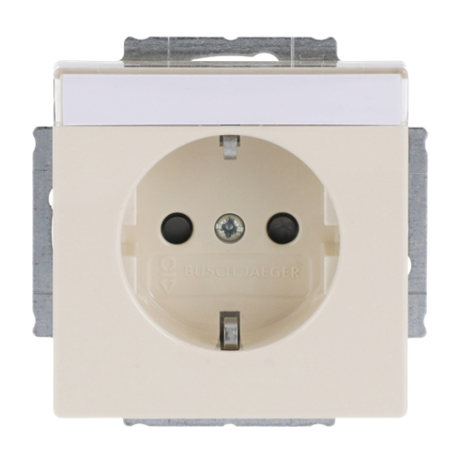 SCHUKO Socket insert with labelling field Safety Shutter with label space ivory white - Platform 63
