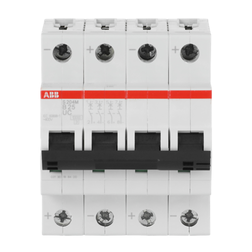Miniature Circuit Breaker - S200MUC - 4P - 25 A - B - AC 10 kA