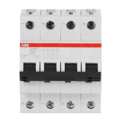 Miniature Circuit Breaker - S200MUC - 4P - 32 A - B - AC 10 kA