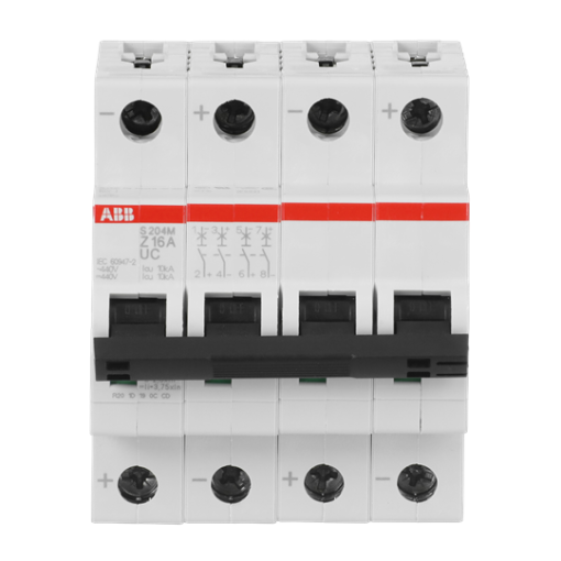 Miniature Circuit Breaker - S200MUC - 4P - 16 A - Z - AC 10 kA