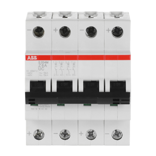 Miniature Circuit Breaker - S200MUC - 4P - 6 A - Z - AC 10 kA