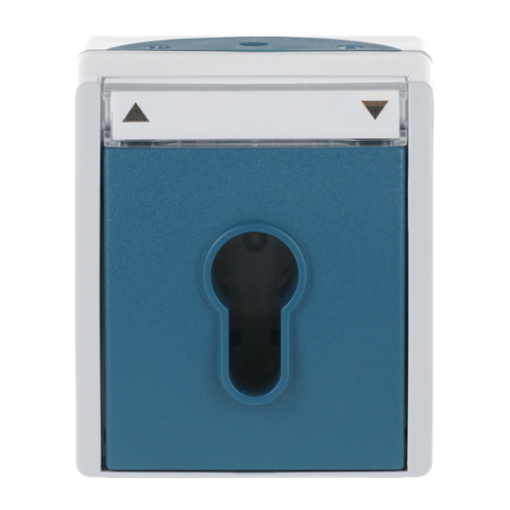 Venetian blind key switch with labelling field Key, 1-pole switch 2P grey  blue-green - ocean