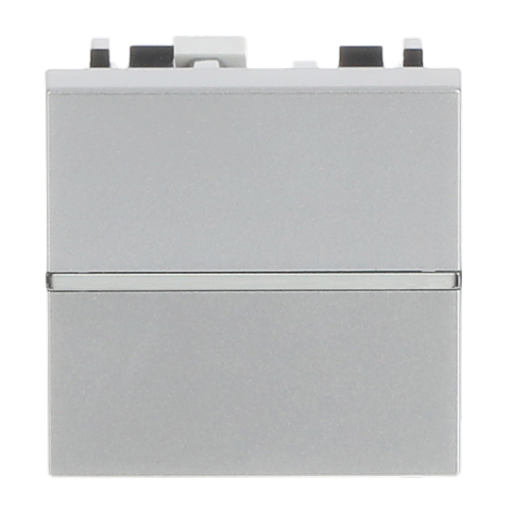 Insertcover Without imprint Push button, Single push button 1P 1NO 0NC 1CO Silver - Zenit