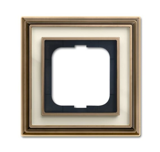Cover frame 1-gang antique brass ivory white - Busch-Dynasty