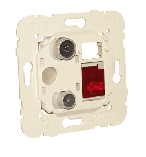 TOMADA MISTA R-TV-RJ45 CAT 6 UTP ESTRELA