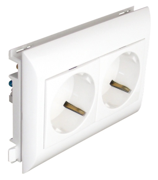 TOMADA DUPLA SCHUKO COBTUR L75 - 4 MÓD BRANC