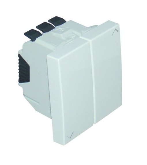 BOTÃO DUPLO COMUTAÇÃO PERSIANA - 2 MÓD BRANCO