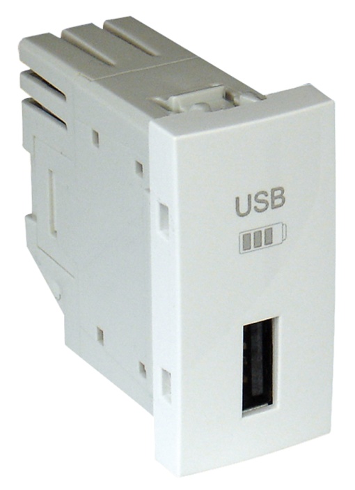 CARREGADOR USB TIPO A - 1 MÓD BRANCA