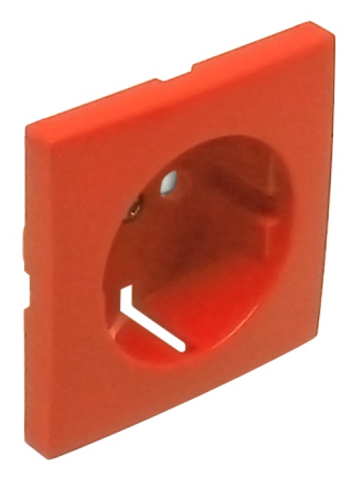 CENTRO SCHUKO COM OBTURADOR LARANJA