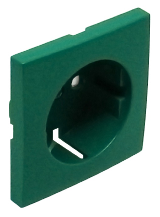 CENTRO SCHUKO COM OBTURADOR VERDE