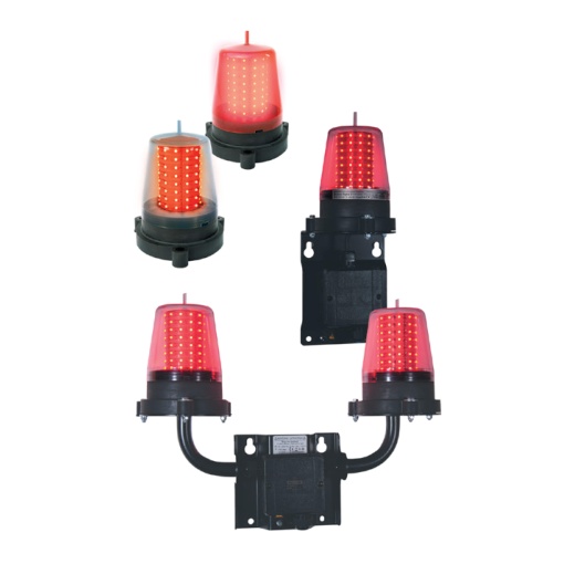 Obstacle light Alpha1, red 230 VAC