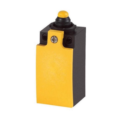 Position switch, Rounded plunger, Basic device, expandable, 1 NO, 1 NC, Screw terminal, Yellow, Insulated material, -25 - 70 C, EN 50047 Form B, ve