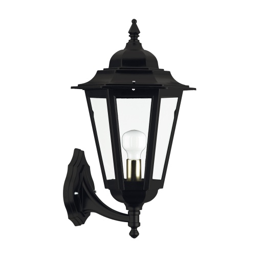 Aplicar clássico ELITE 6 Small IP44 E27 42W Vidro fosco Negro texturado