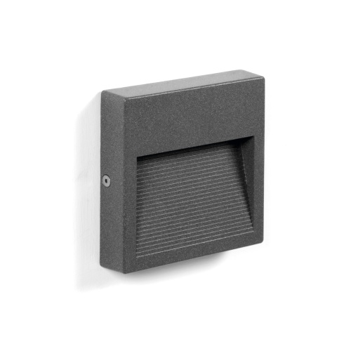 Aplique asimétrico SLIM Square IP65 LED SMD 3W 389lm92lm CRI90 4000K 42º85º Antracite