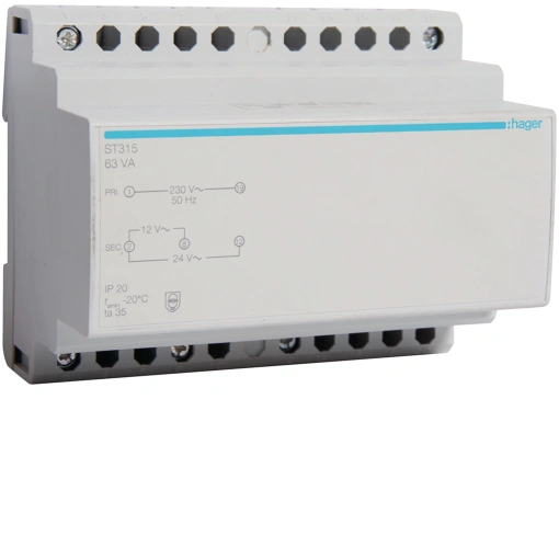 Transf. segurança 230V12-24V 63VA 6M
