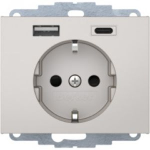 K1K5  Schuko c USB AC inox lac