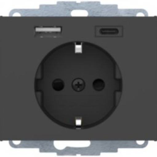 K1K5  Schuko c USB AC antrac mate