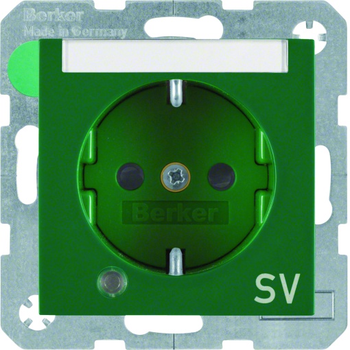 S.1B.x - Schuko "SV" p-etq cLED, verde
