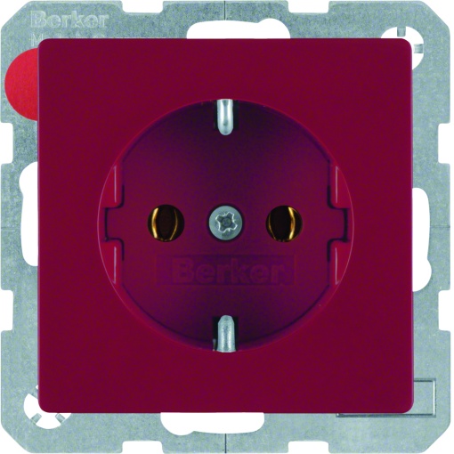 Q.x - tomada Schuko, encarnado