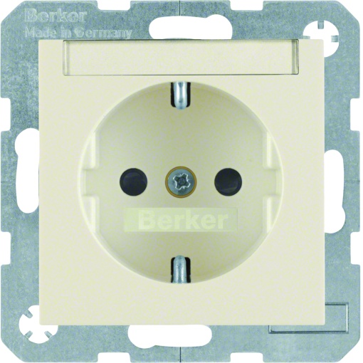 S.1B.x - Schuko p.etiq. obtur., creme