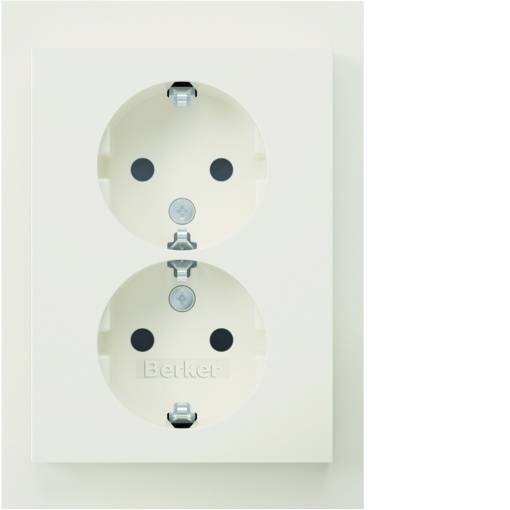 K.1K.5R.3 - Schuko x2 monb.obtr, branc