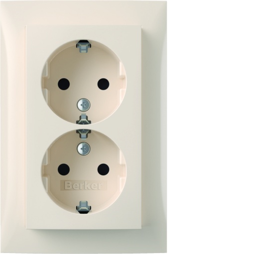 S.1B.x - Schuko x2 monob.obtur, creme
