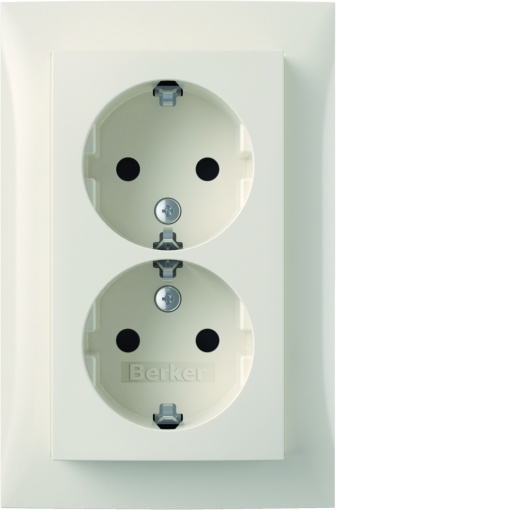 S.1B.x - Schuko x2 monob.obtur, branco