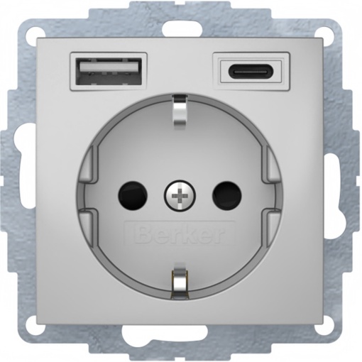 S.1B.x - Schuko c USB AC, alum mate