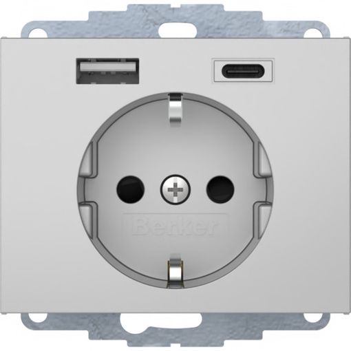 K.1K.5 - Schuko c USB AC, alum lac