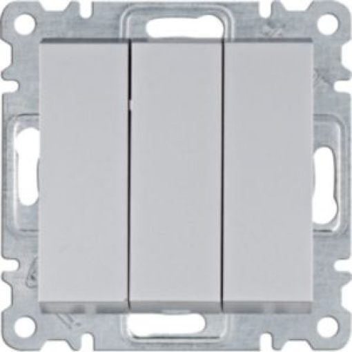 Interruptor triplo  prata