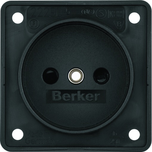 Integro - tomada 2P obtur, preto mate