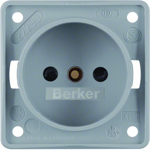 Integro - tomada 2P obtur, cinzento mate