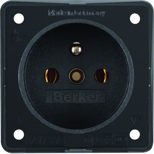 Integro - tomada 2PT FR obtur, preto mt