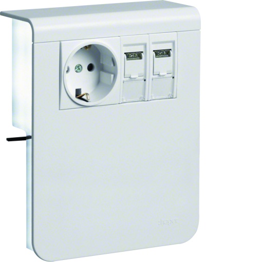Schuko2xRJ45 Cat6 SL20115 branco