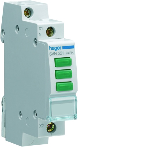 Sinalizador triplo LED verde 230V AC