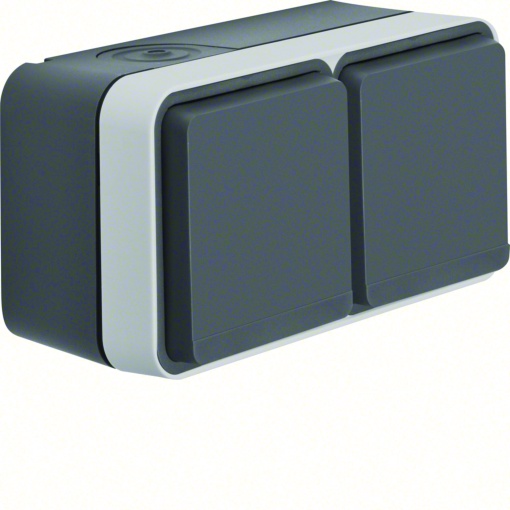 cubyko superfície - Tomada Schuko x2 horiz, cinz