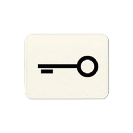 Símbolo teclas puerta. Blanco marfil
