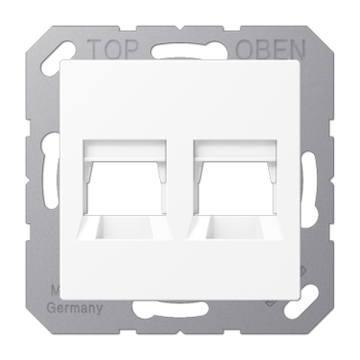 Placa Mod.Jack-Radiall 2 tomas A bl mate
