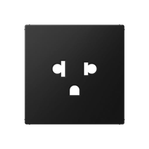 Placa central para enchufe EURO-US. Negro mate. A